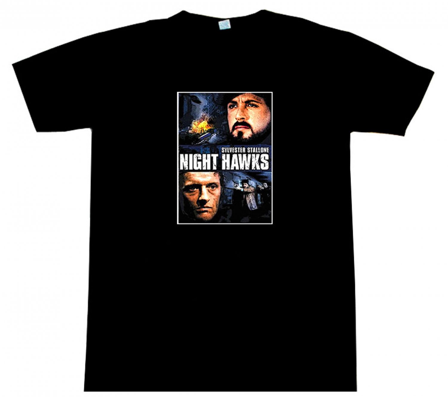 Night Hawks Stallone 80s Movie Poster T-Shirt BEAUTIFUL