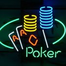 Brand New Casino Cards Poker Ace Coin Lucky Table Bar Neon Light Sign 16"x 14" [High Quality]