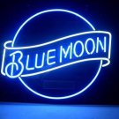Brand New Blue Moon Beer Bar Real Glass Tube Neon Light Sign 16" x16" [High Quality]