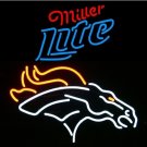 Brand New NFL Denver Broncos Miller Lite Beer Neon Sign 16"x 15" [High Quality]