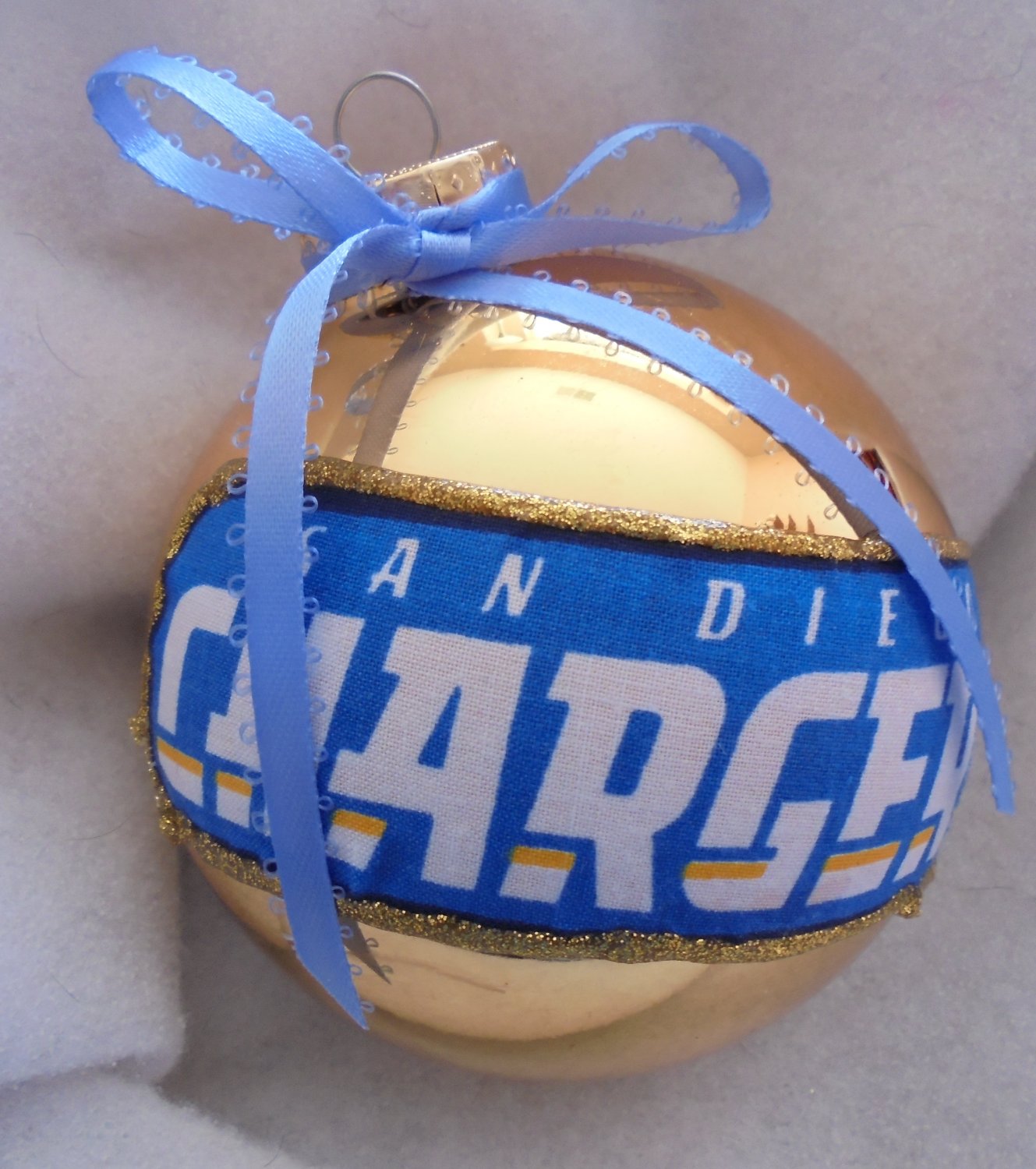 NFL San Diego Chargers 4 Inch Xmas Glass Ornament - New - Great Gift -