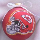 NFL Kansas City Chiefs 4 Inch Xmas Glass Ornament - New - Great Gift -
