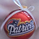 NFL New England Patriots 4 Inch Xmas Glass Ornament - New - Great Gift -