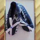 Baby Shoes 3-6 Mo. Girls - Handmade NFL Seattle Seahawks Booties w/Sequin and Beading