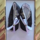 Baby Shoes 3-6 Mo. Girls - Handmade NFL New Orleans Saints Booties w/Sequin and Beading