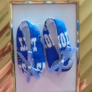 Baby Shoes 0-3 Mo. Girls - Handmade NFL Detroit Lions Booties w/Sequin and Beading