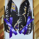 Baby Shoes 6-12 Mo. Girls - Handmade NFL Baltimore Ravens Booties w/Sequin and Beading
