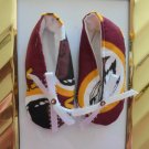 Baby Shoes 3-6 Mo. Girls - Handmade NFL Washington Redskins Booties w/Sequin and Beading