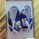 Baby Shoes 3-6 Mo. Girls - Handmade NFL Indianoplis Colts Booties w/Sequin and Beading