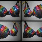 Rainbow Waterfall Rave Bra * ANY SIZE CAN BE MADE