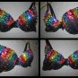 Rainbow Waterfall Rave Bra * ANY SIZE CAN BE MADE