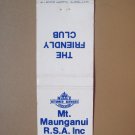 Mt. Maunganui R.S.A. New Zealand Vintage 20 Strike Military Matchbook Cover Mt. Maunganui R.S.A. New Zealand Vintage 20 Strike Military Matchbook Cover