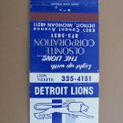 Detroit Lions Pontiac Silverdome 1980 Football 30 Strike Sports Matchbook Cover Detroit Lions Pontiac Silverdome 1980 Football 30 Strike Sports Matchbook Cover