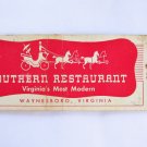 Southern Restaurant Waynesboro Virginia VA 20 Strike Full-Length Matchbook Cover Southern Restaurant Waynesboro Virginia VA 20 Strike Full-Length Matchbook Cover