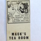 Mack's Tea Room - Raleigh, North Carolina Restaurant 20 Strike Matchbook Cover