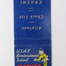 Mather Air Force Base California Bombardment School Military 20 FS Match Cover Mather Air Force Base California Bombardment School Military 20 FS Match Cover