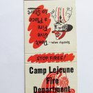 Camp Lejeune Fire Department North Carolina NC Vintage 20 Strike Matchbook Cover