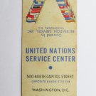 United Nations Service Center - Washington, DC - 20 Strike Matchbook Cover United Nations Service Center - Washington, DC - 20 Strike Matchbook Cover