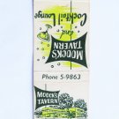 Mook's Tavern St. Petersburg, Florida 20 Strike Restaurant Matchbook Match Cover Mook's Tavern St. Petersburg, Florida 20 Strike Restaurant Matchbook Match Cover