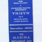 The Marina Restaurant Dinner Key, Miami, Florida 20 Strike Matchbook Match Cover