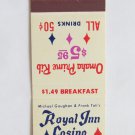 Royal Inn Casino Las Vegas, Nevada Restaurant 20 Strike Matchbook Cover