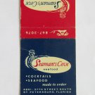Seaman's Cove Seafood St Petersburg Florida Restaurant 20 Strike Matchbook Cover Seaman's Cove Seafood St Petersburg Florida Restaurant 20 Strike Matchbook Cover