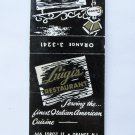 Luigi's Restaurant Orange, NJ New Jersey 20 Strike Matchbook Cover Matchcover Luigi's Restaurant Orange, NJ New Jersey 20 Strike Matchbook Cover Matchcover