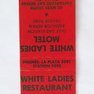 White Ladies Restaurant Motel - White Plains, Maryland 20 Strike Matchbook Cover White Ladies Restaurant Motel - White Plains, Maryland 20 Strike Matchbook Cover