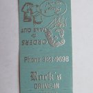 Rock's Drive-In - Pottstown, Pennsylvania Restaurant 20 Strike Matchbook Cover Rock's Drive-In - Pottstown, Pennsylvania Restaurant 20 Strike Matchbook Cover