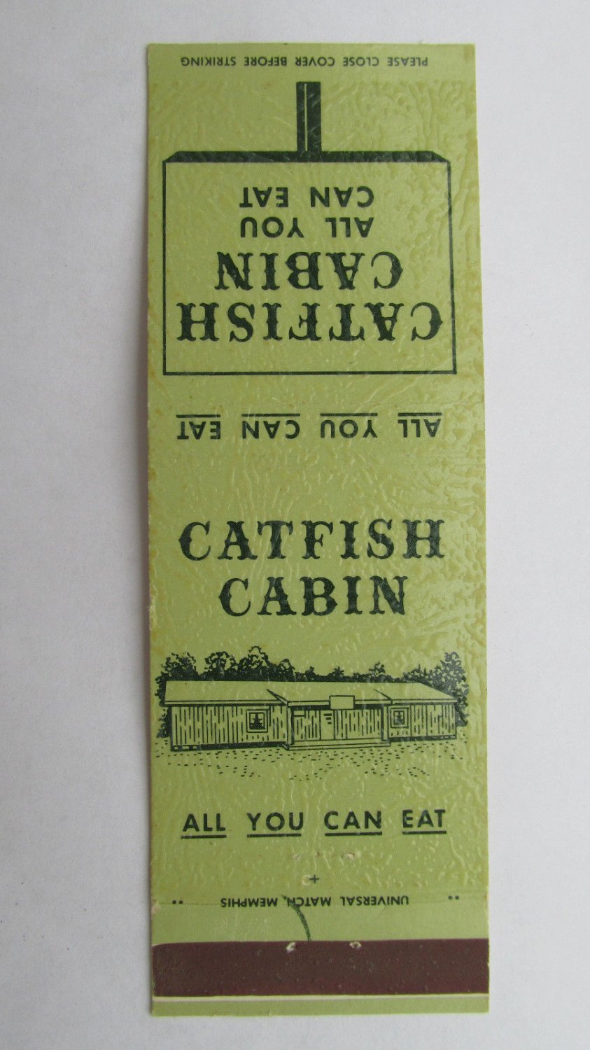 Catfish Cabin Grenada, Mississippi Restaurant 20 Strike Matchbook