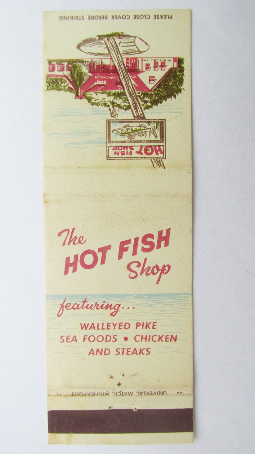 The Hot Fish Shop - Winona, Minnesota Restaurant 20 Strike Matchbook ...