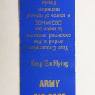 Army Air Base - Birmingham, Alabama 20 Strike US Military Matchbook Cover - AL