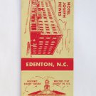 Hotel Joseph Hewes - Edenton, North Carolina 20 Strike Matchbook Match Cover NC