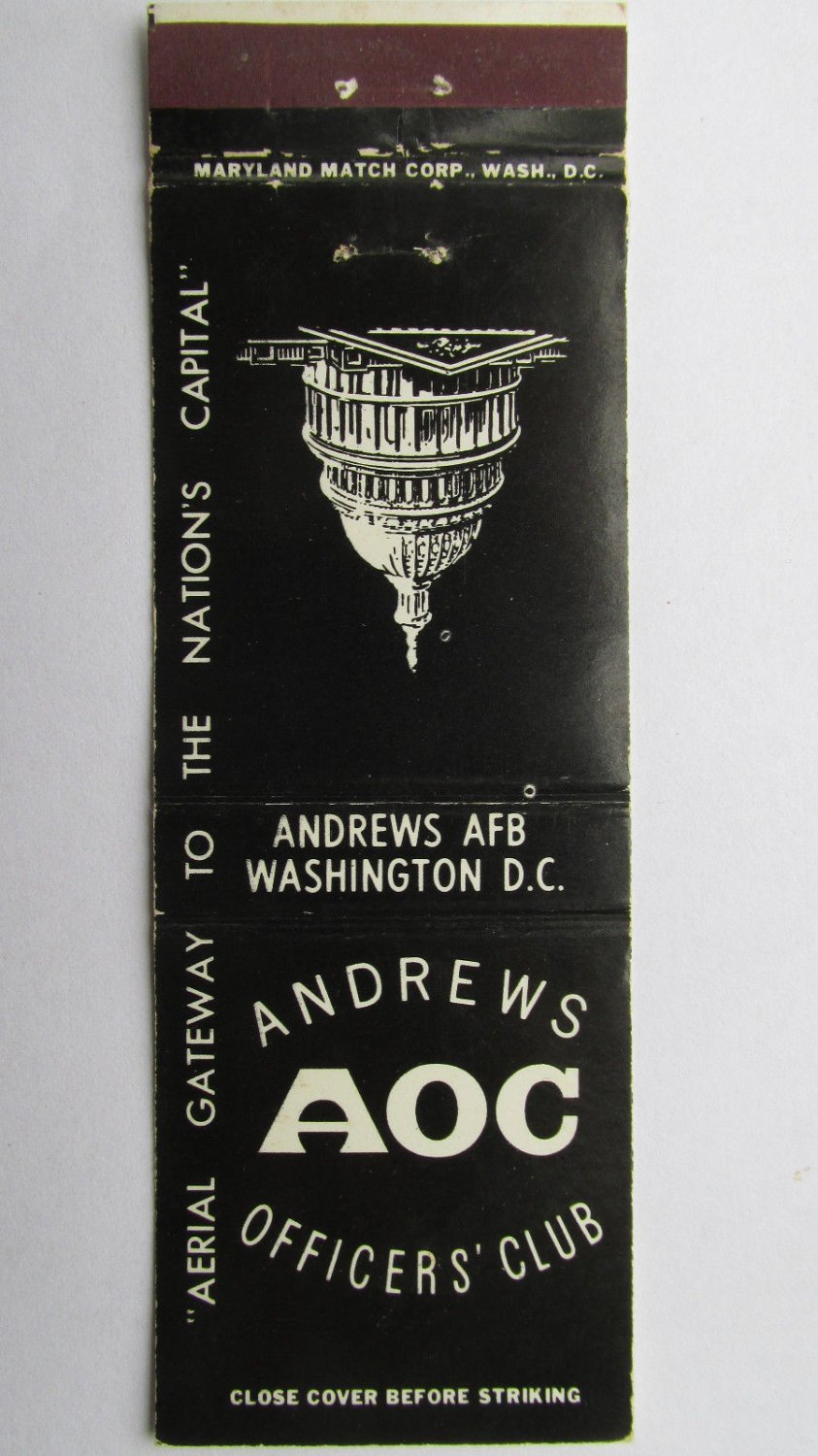 Andrews AFB - Washington, DC Military 20 Strike Matchbook Cover Officers Club