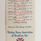Visiting Nurse Association of Brooklyn New York 30 Strike Matchbook Cover NY