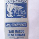 San Marco Restaurant Winter Haven, Florida 20 Strike Matchbook Cover Matchcover San Marco Restaurant Winter Haven, Florida 20 Strike Matchbook Cover Matchcover