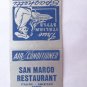 San Marco Restaurant Winter Haven, Florida 20 Strike Matchbook Cover Matchcover
