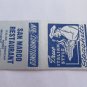 San Marco Restaurant Winter Haven, Florida 20 Strike Matchbook Cover Matchcover