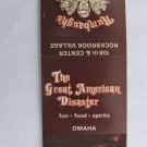 Rumbaugh's Great American Disaster Omaha, Nebraska Restaurant Matchbook Cover RS