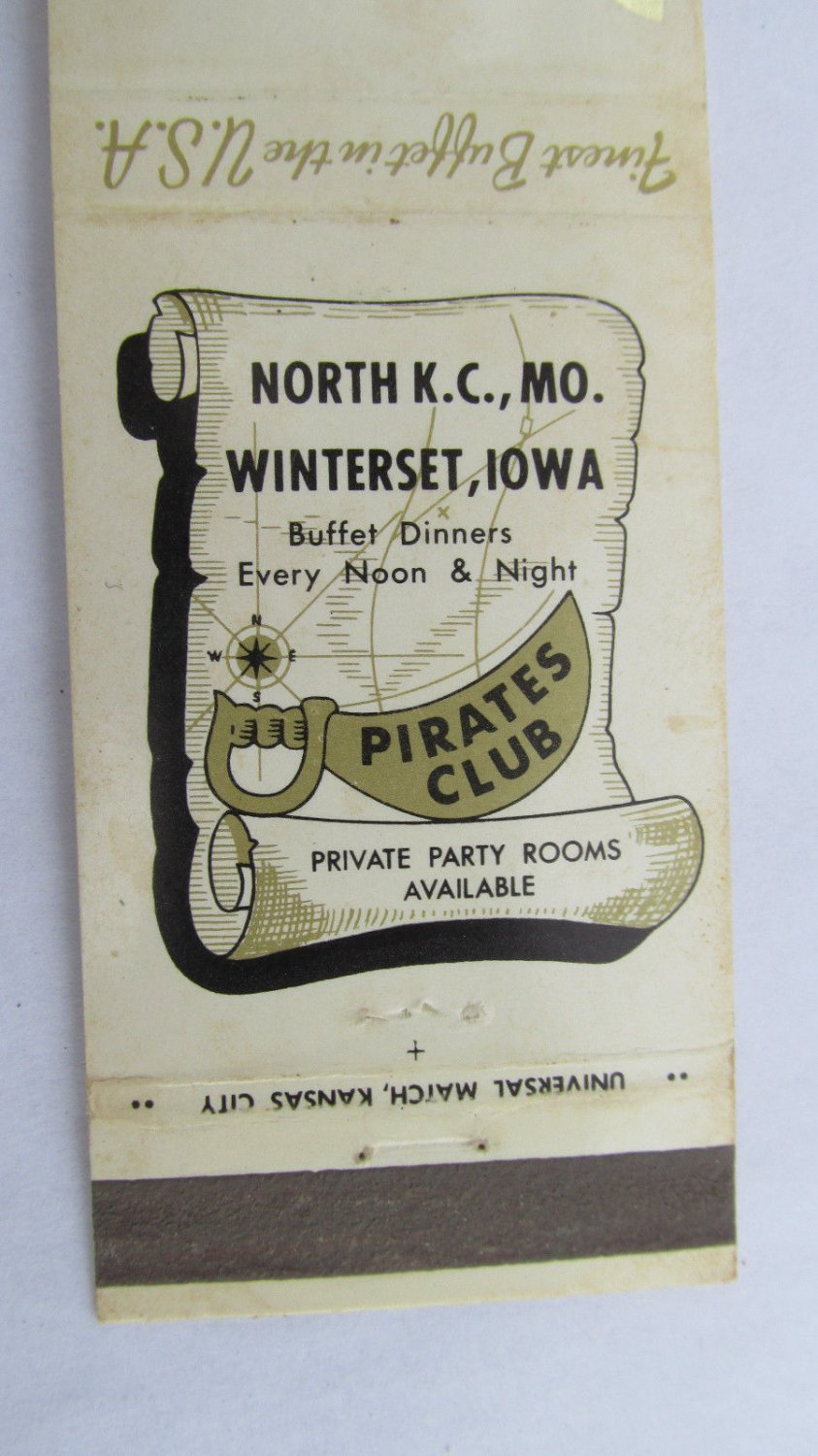 Gold Buffet Winterset, Iowa Restaurant 20 Strike Matchbook Cover KC