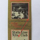 State Line Nite Club - Montana/North Dakota Restaurant 20 Strike Matchbook Cover