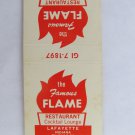 Famous Flame Restaurant Cocktail - Lafayette, Indiana 20 Strike Matchbook Cover Famous Flame Restaurant Cocktail - Lafayette, Indiana 20 Strike Matchbook Cover