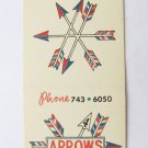 Arrow's Restaurant Trailer Court Sturgeon Bay Wisconsin 20 Strike Matchbook Cover