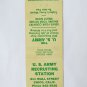 US Army Recruiting Station Chico, California 20 Strike Military Matchbook Cover