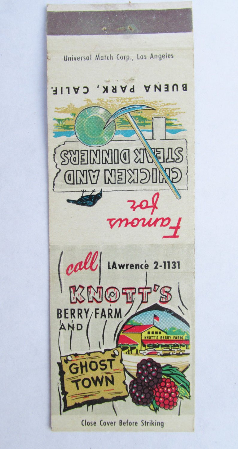 Knott's Berry Farm/Ghost Town - Buena Park, California 20 Strike Matchbook Cover
