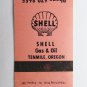 Tenmile Store - Tenmile, Oregon Shell Gas Oil Service Station Matchbook Cover OR
