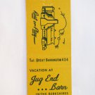 Jug End Barn - South Egremont, Massachusetts Berkshire 20 Strike Matchbook Cover