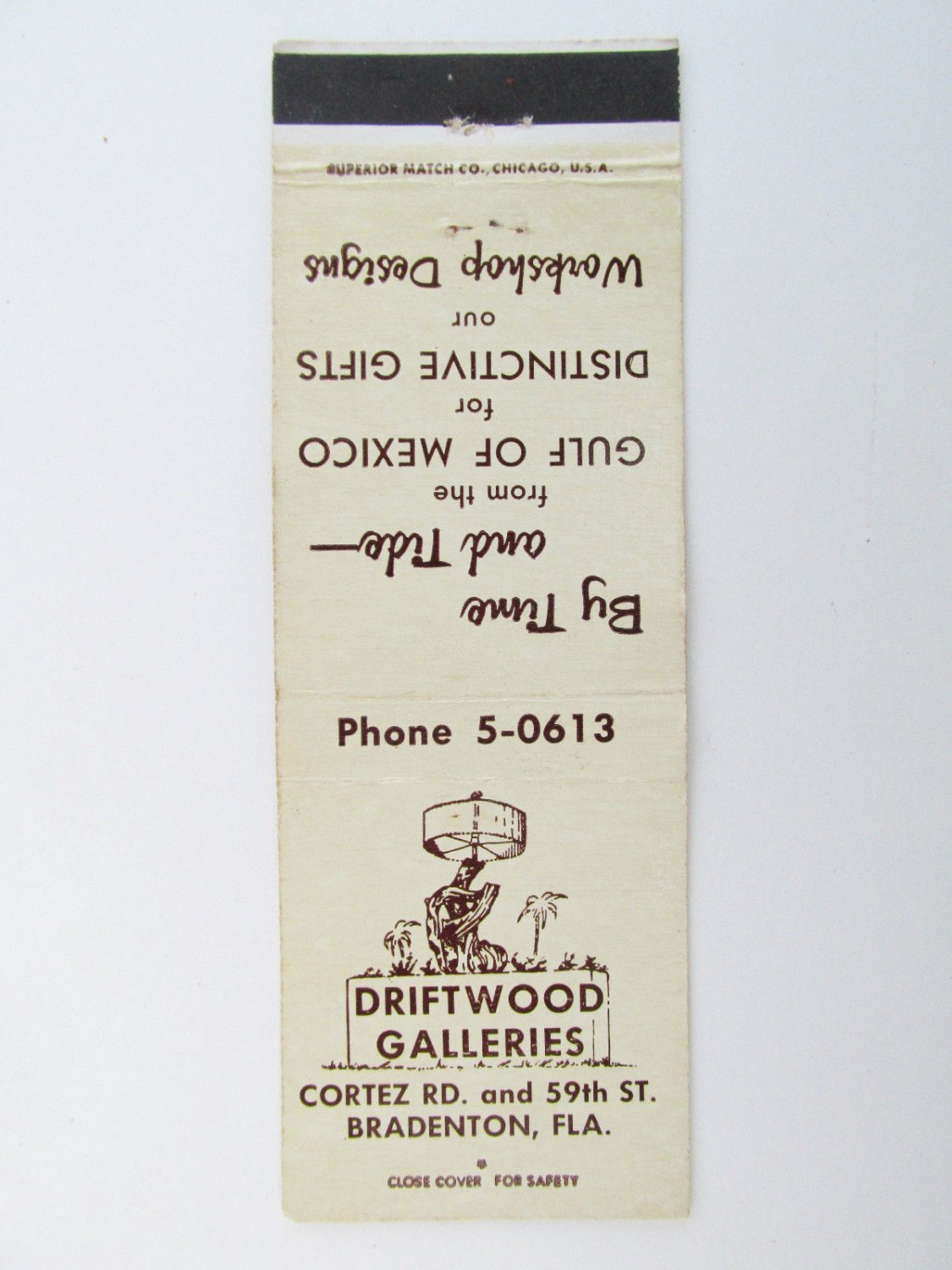 Driftwood Galleries - Bradenton, Florida 20 Strike Matchbook Cover FL Matchcover