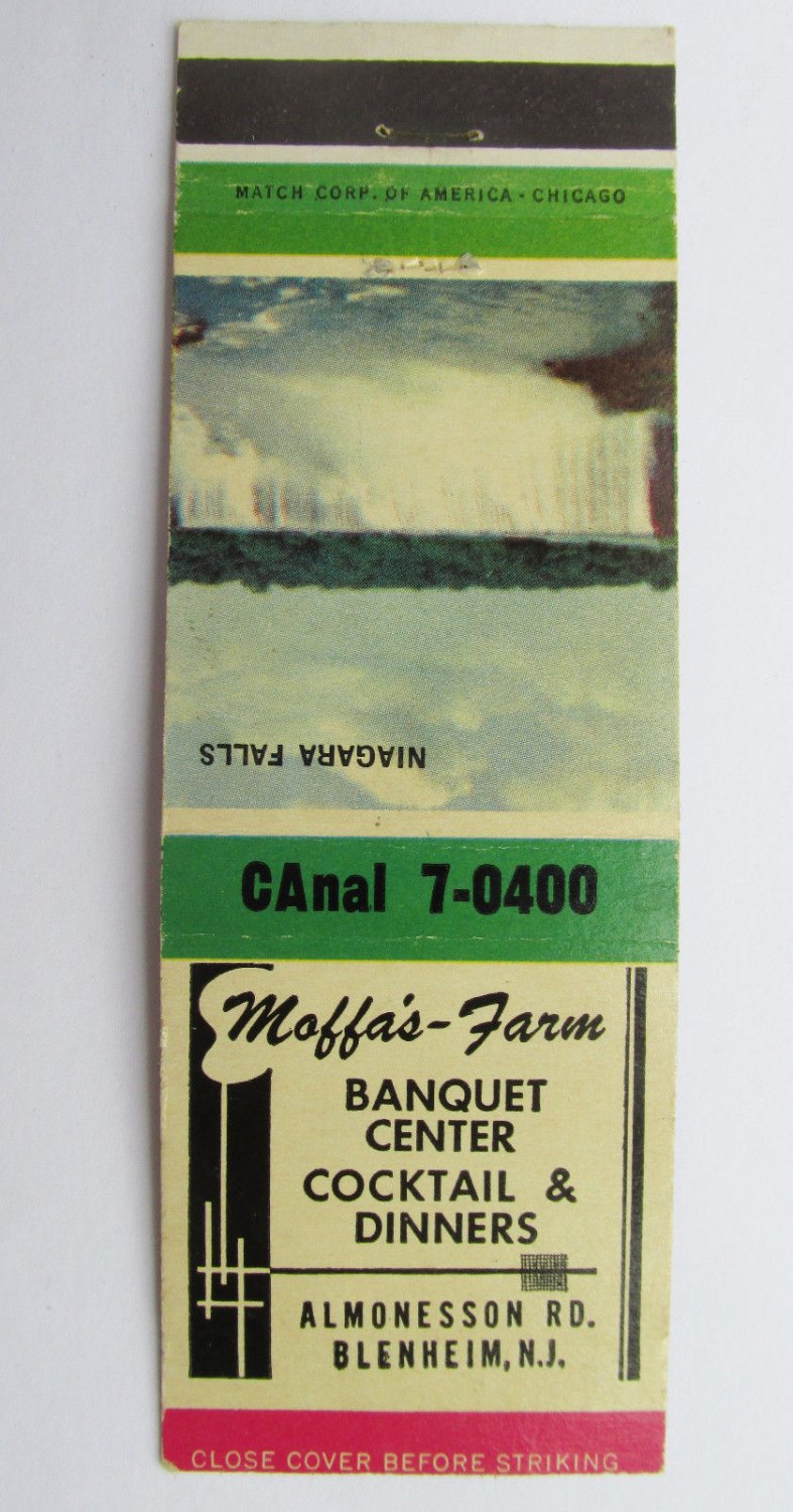 Moffa's Farm Blenheim, New Jersey Restaurant 20 Strike Matchbook Cover NJ