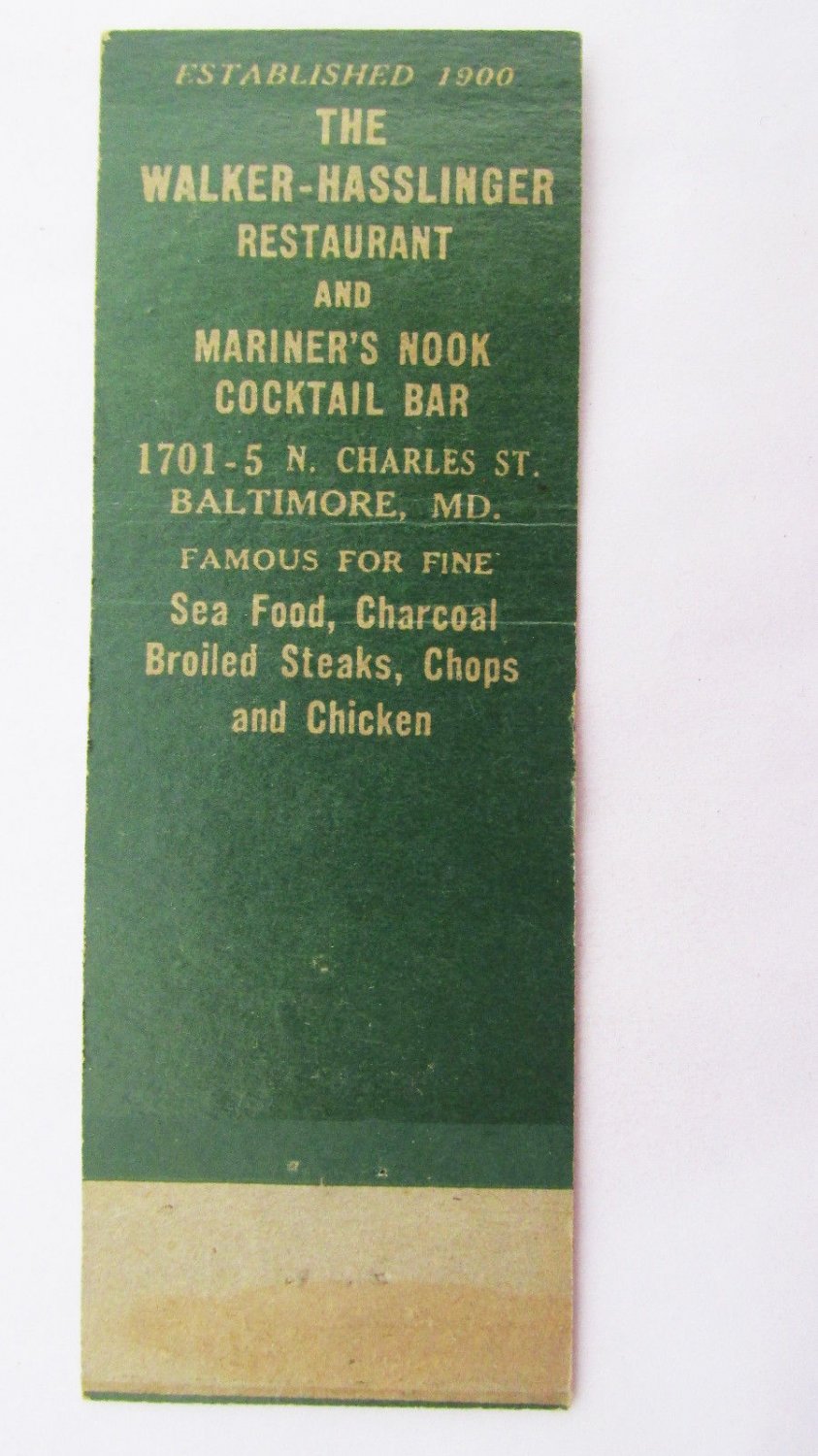 The WalkerHasslinger Baltimore, Maryland Restaurant 20 Strike